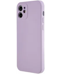 Apple iPhone 12 Hoesje met Camera Bescherming Dun TPU Back Cover Lila