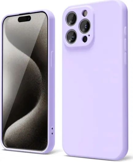 Apple iPhone 15 Pro Max Hoesje met Camera Bescherming Dun TPU Lila afbeelding 1