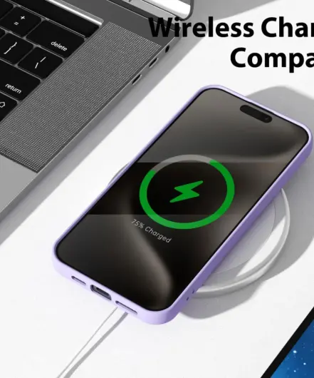 Apple iPhone 15 Pro Max Hoesje met Camera Bescherming Dun TPU Lila afbeelding 5