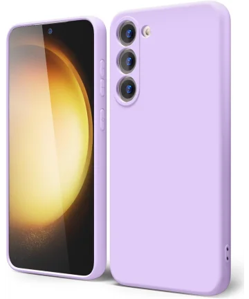 Samsung Galaxy S23 Plus Hoesje met Camera Bescherming Dun TPU Lila Hoesjes