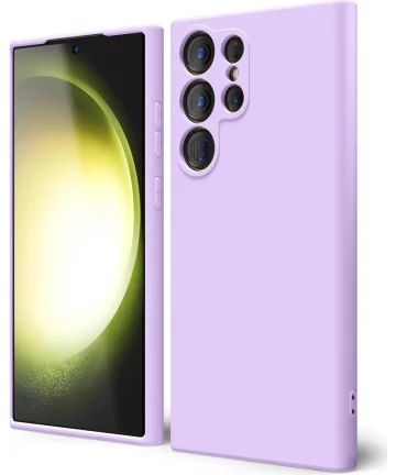 Samsung Galaxy S23 Ultra Hoesje met Camera Bescherming Dun TPU Lila Hoesjes