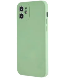 Apple iPhone 12 Hoesje met Camera Bescherming Dun TPU Back Cover Groen