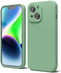 Apple iPhone 14 Hoesje met Camera Bescherming Dun TPU Back Cover Groen