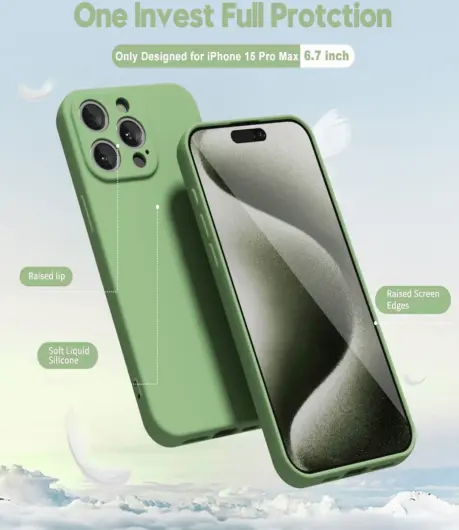 Apple iPhone 15 Pro Max Hoesje met Camera Bescherming Dun TPU Groen afbeelding 2
