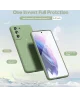 Samsung Galaxy S21 Hoesje Camera Bescherming Dun TPU Back Cover Groen
