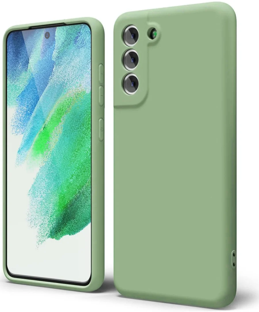Samsung Galaxy S21 FE Hoesje met Camera Bescherming Dun TPU Groen afbeelding 1