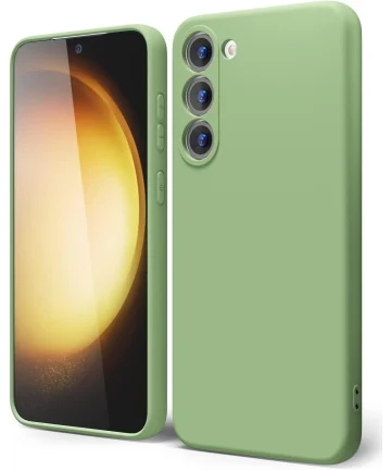 Samsung Galaxy S23 Hoesje Camera Bescherming Dun TPU Back Cover Groen Hoesjes