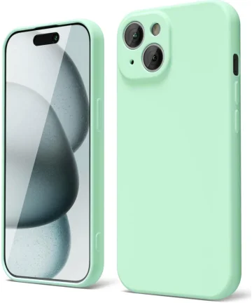 Apple iPhone 15 Hoesje met Camera Bescherming Dun TPU Back Cover Blauw Hoesjes