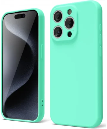 Apple iPhone 15 Pro Hoesje Camera Bescherming Dun TPU Back Cover Blauw Hoesjes