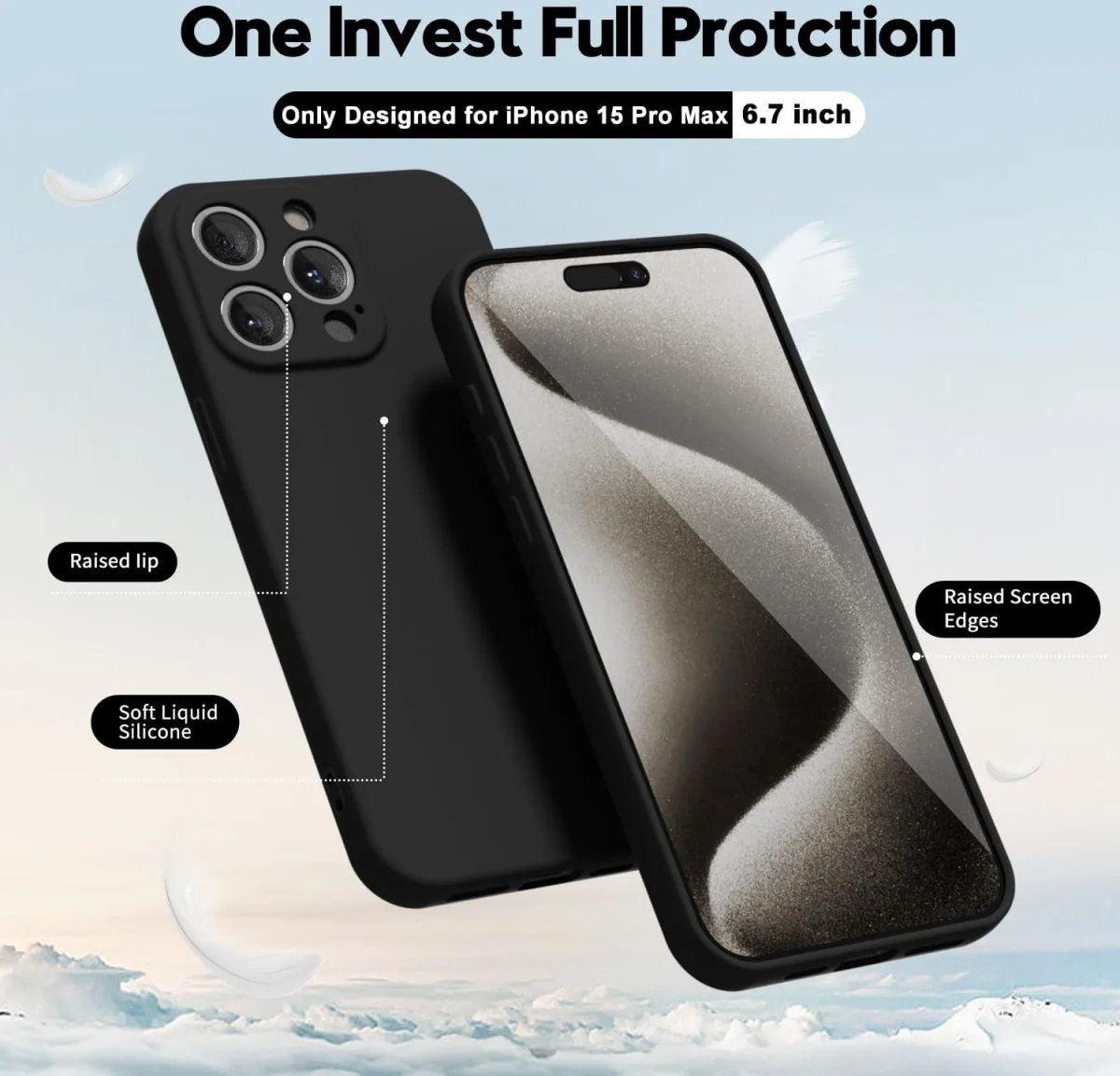 Apple iPhone 15 Pro Max Hoesje met Camera Bescherming Dun TPU Blauw afbeelding 2