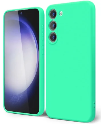Samsung Galaxy S23 Hoesje Camera Bescherming Dun TPU Back Cover Blauw Hoesjes