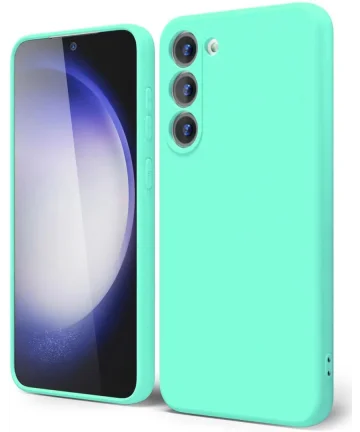 Samsung Galaxy S23 Hoesje Camera Bescherming Dun TPU Back Cover Blauw Hoesjes