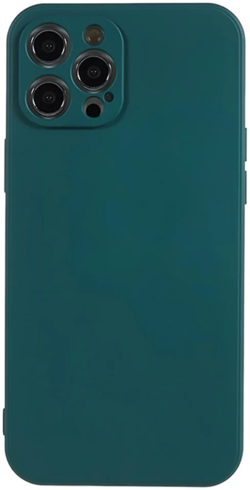 Apple iPhone 12 Pro Hoesje met Camera Bescherming Dun TPU Donkergroen afbeelding 2