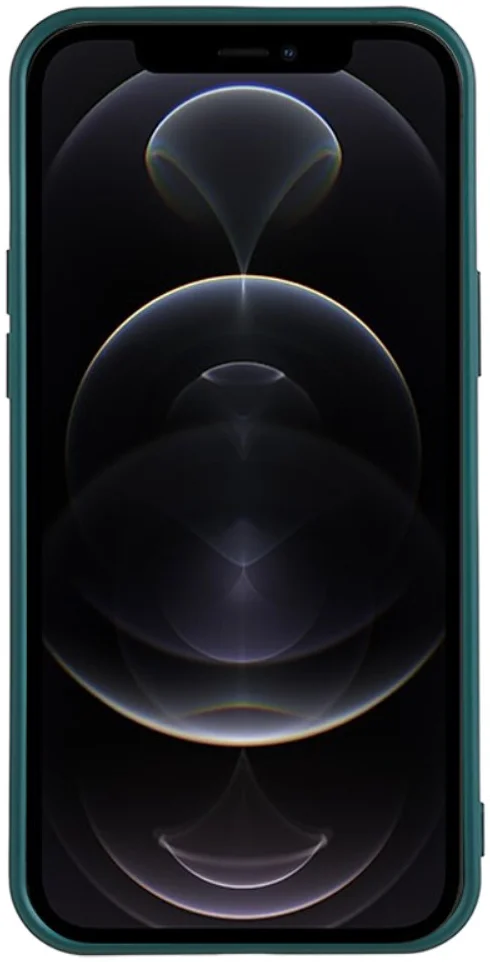 Apple iPhone 12 Pro Hoesje met Camera Bescherming Dun TPU Donkergroen afbeelding 3