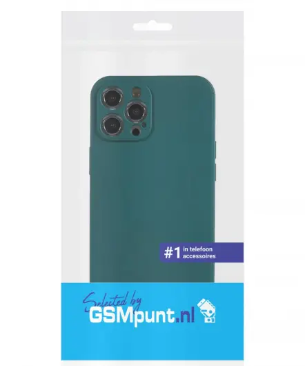 Apple iPhone 12 Pro Hoesje met Camera Bescherming Dun TPU Donkergroen afbeelding 6