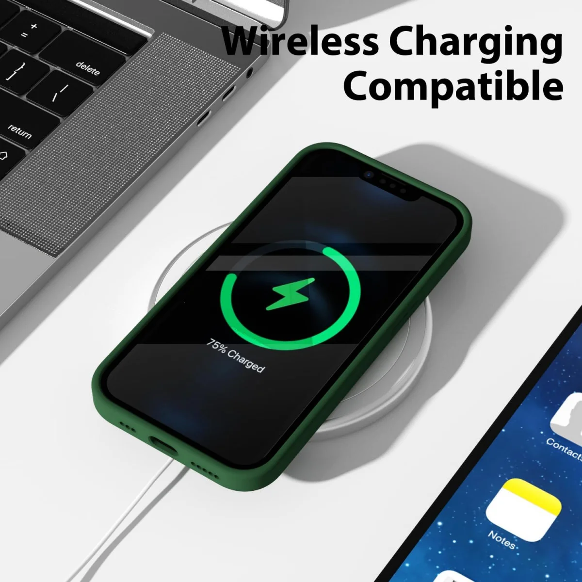 Apple iPhone 14 Hoesje met Camera Bescherming Dun TPU Donkergroen afbeelding 5