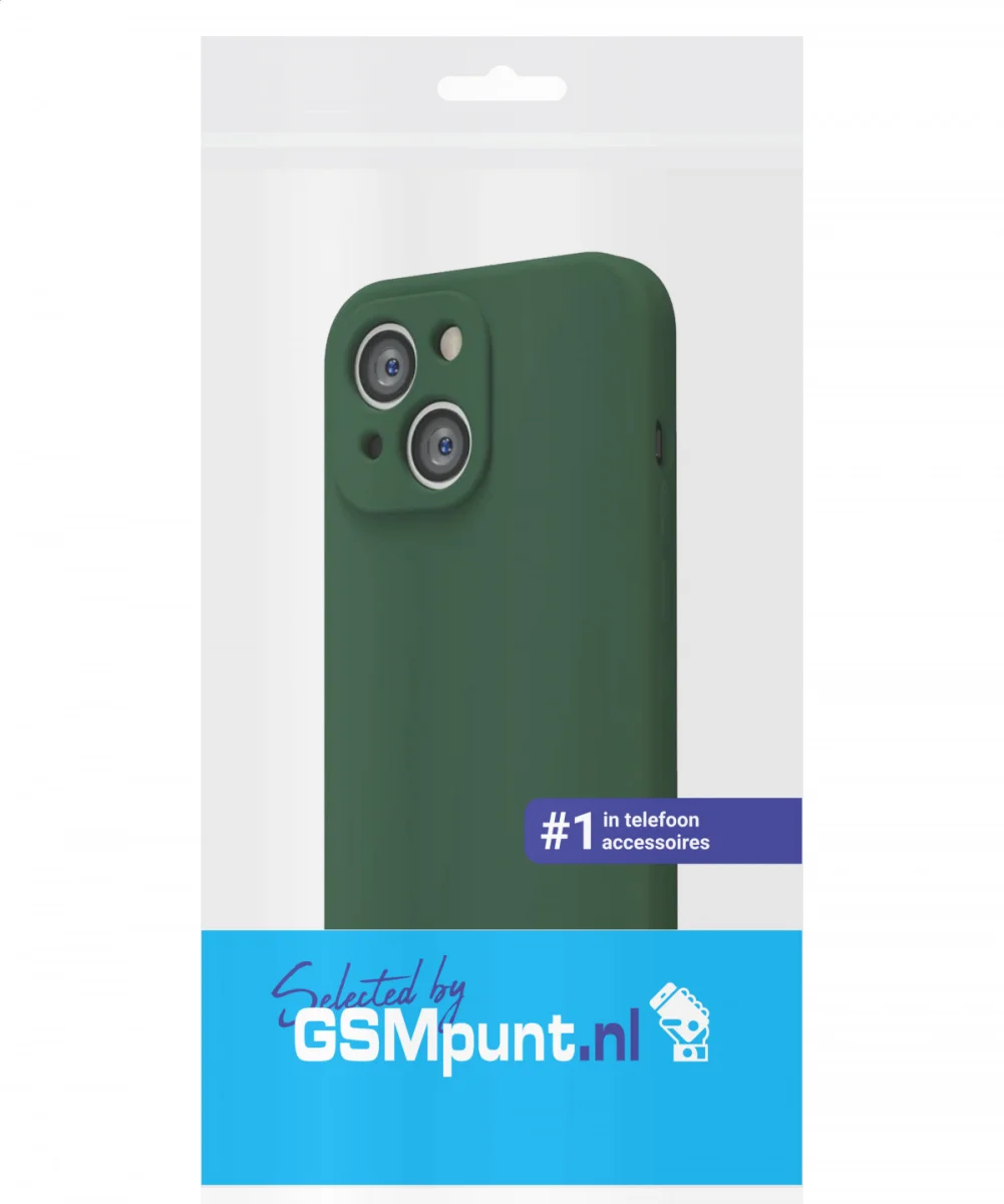 Apple iPhone 14 Hoesje met Camera Bescherming Dun TPU Donkergroen afbeelding 7