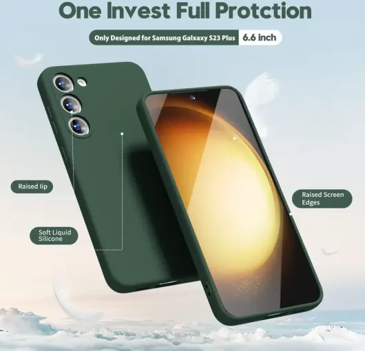 Samsung Galaxy S23 Hoesje met Camera Bescherming Dun TPU Donkergroen afbeelding 2