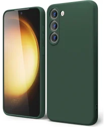Samsung Galaxy S23 Plus Hoesje Camera Bescherming Dun TPU Donkergroen