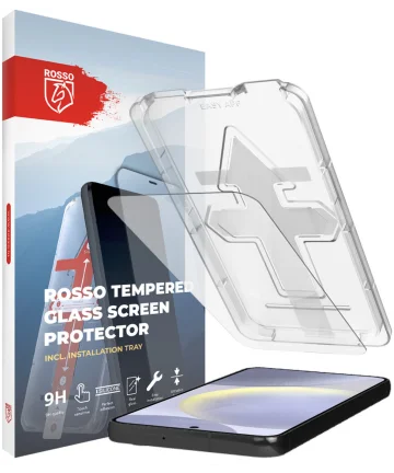 Rosso Samsung Galaxy S24 Tempered Glass Fingerprint en Case Friendly Screen Protectors
