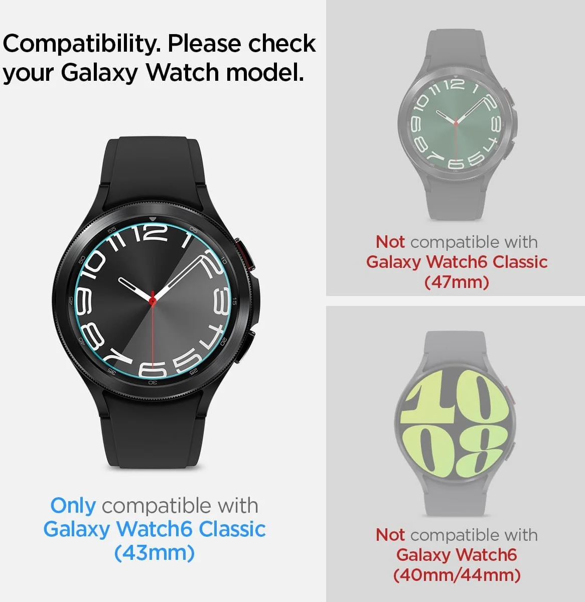 Spigen EZ Fit - Samsung Watch 6 Classic 43MM Screen Protector 2-Pack afbeelding 3