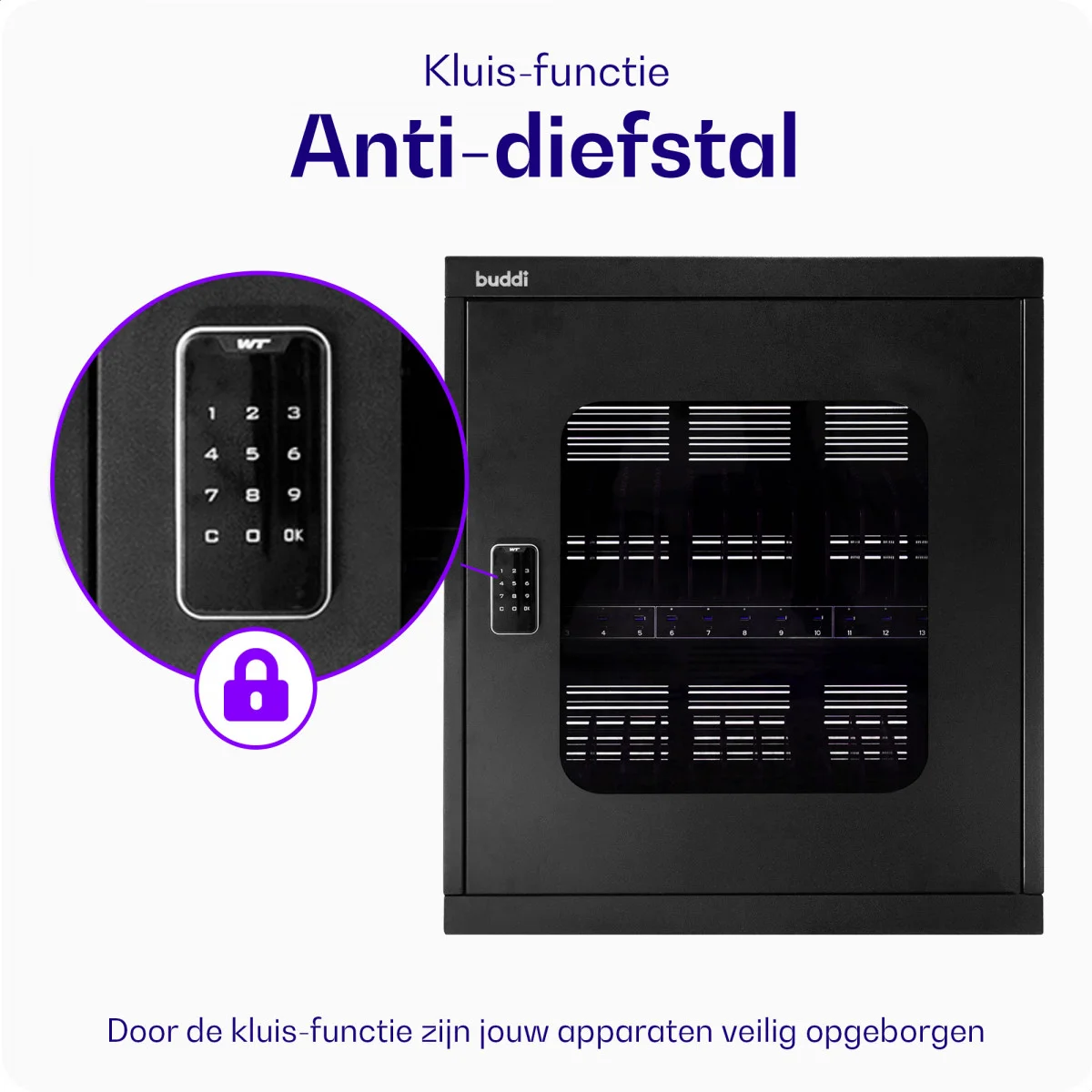 Buddi Collect Oplaadstation Kast voor 30 Tablets / Smartphones / Laptops afbeelding 2