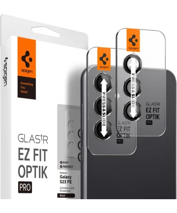 Spigen Optik Pro Samsung Galaxy S23 FE Camera Protector Zwart (2-Pack) Screen Protectors