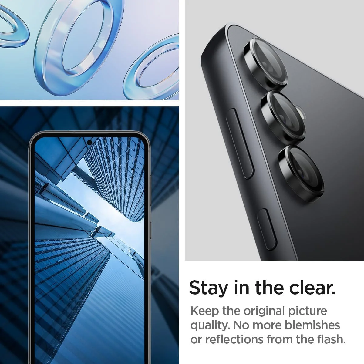 Spigen Optik Pro Samsung Galaxy S23 FE Camera Protector Zwart (2-Pack) afbeelding 6