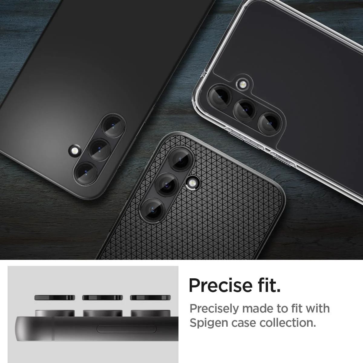 Spigen Optik Pro Samsung Galaxy S23 FE Camera Protector Zwart (2-Pack) afbeelding 7