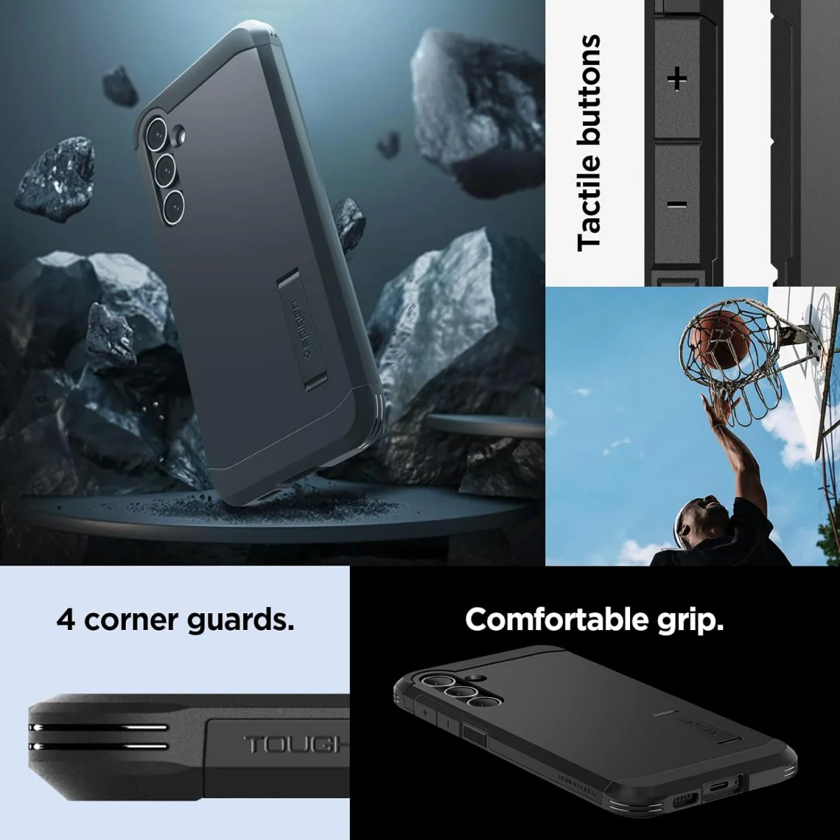 Spigen Tough Armor Samsung Galaxy S23 FE Hoesje Back Cover Zwart afbeelding 6