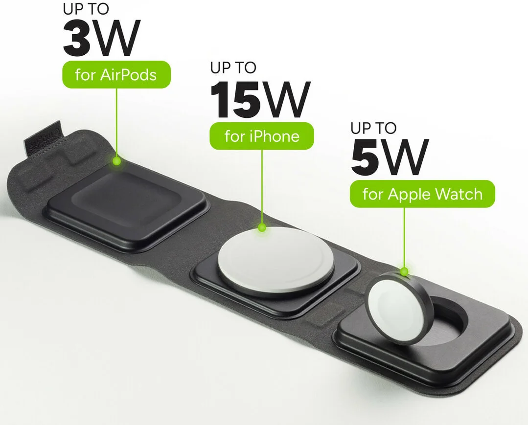 Mophie 3-in-1 Travel Charger 15W MagSafe Oplader iPhone/AirPods/Watch afbeelding 4