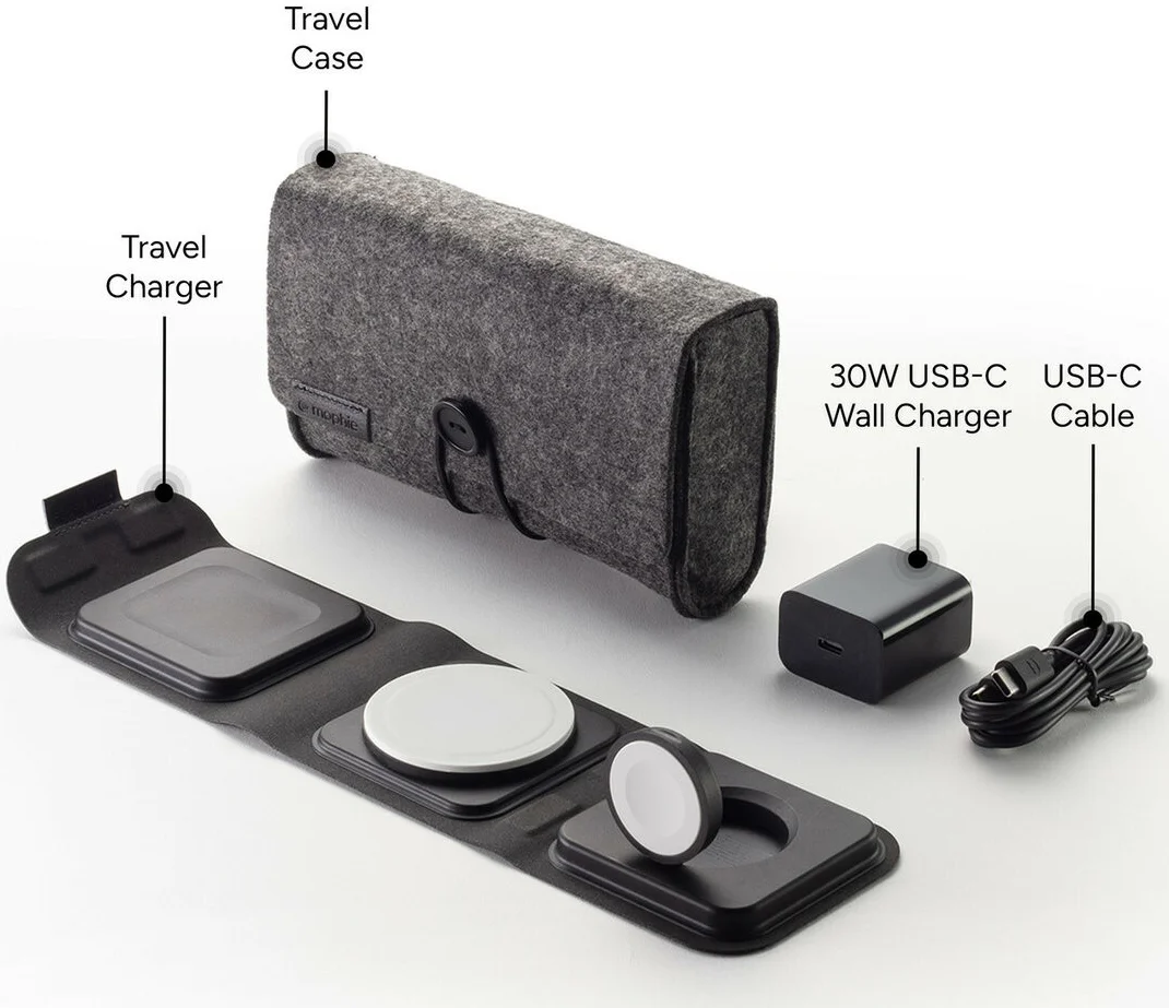 Mophie 3-in-1 Travel Charger 15W MagSafe Oplader iPhone/AirPods/Watch afbeelding 6