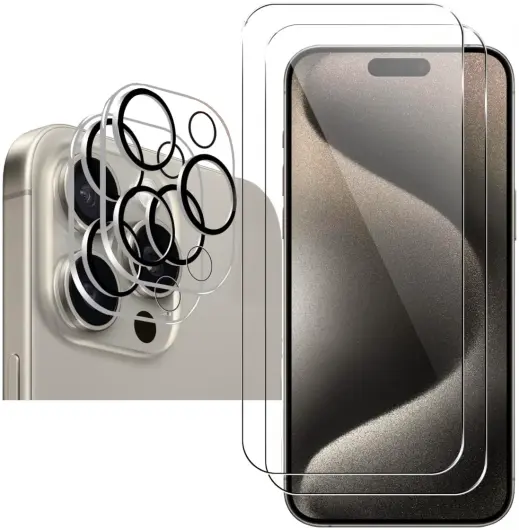 Apple iPhone 15 Pro Max Tempered Glass (2-Pack) + Camera Protector (2-Pack) afbeelding 8