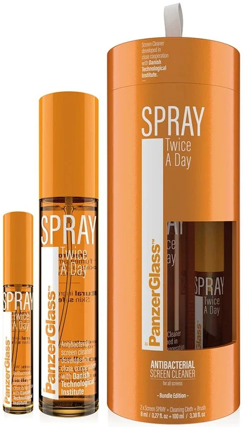 PanzerGlass Spray Twice a Day Schermreiniger Bundel (8 ML en 100 ML) afbeelding 1
