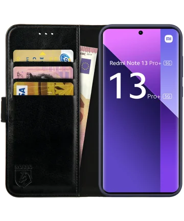 Rosso Element Xiaomi Redmi Note 13 Pro Plus Hoesje Wallet Case Zwart Hoesjes