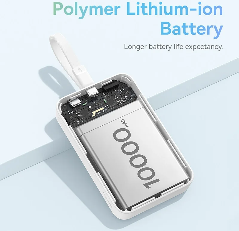 Baseus 10.000 mAh Powerbank MagSafe Ingebouwde Lightning Kabel Wit afbeelding 6