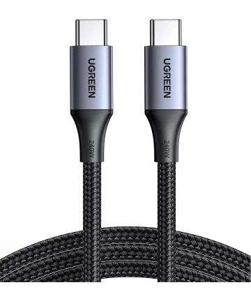 UGREEN Gevlochten 5A USB-C naar USB-C Kabel 240W Fast Charge 2M Zwart Kabels