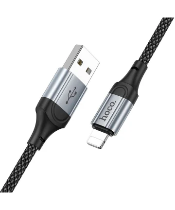 Hoco X102 2.4A Fast Charge USB naar Lightning Laadkabel 1M Zwart Kabels