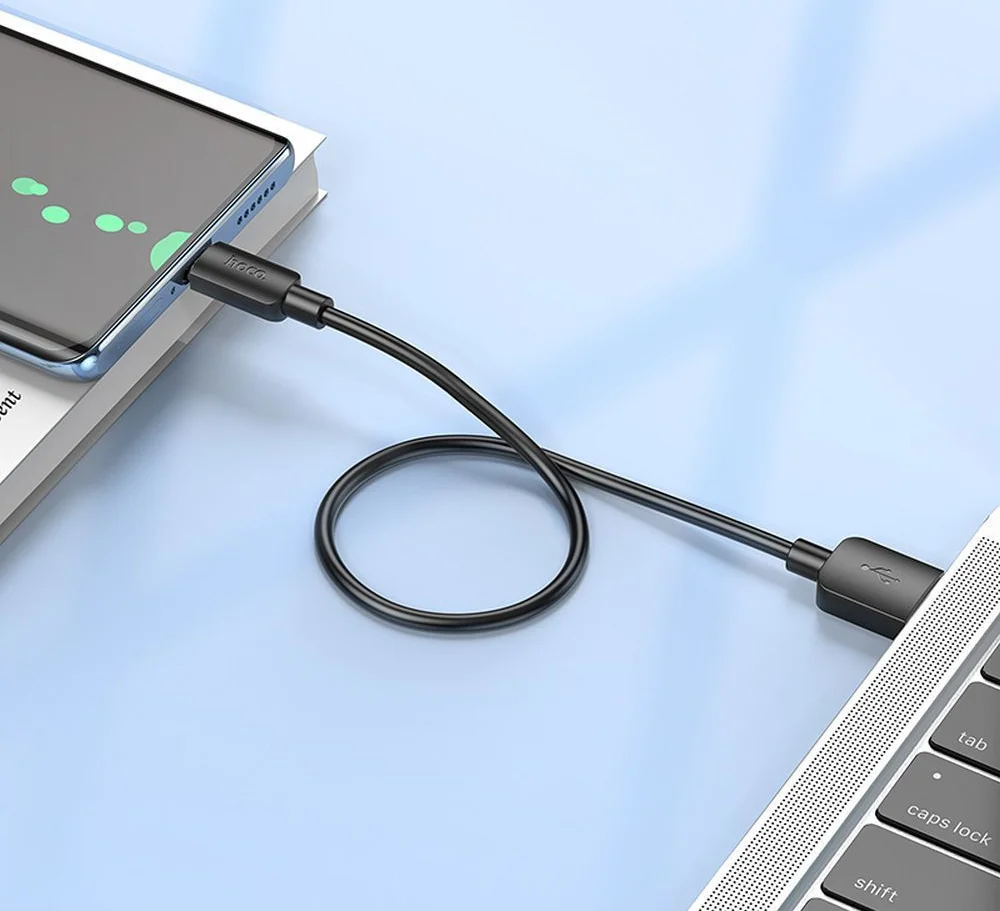 Hoco X96 27W Fast Charge PD USB naar USB-C Snellaad Kabel 0.25M Zwart afbeelding 3