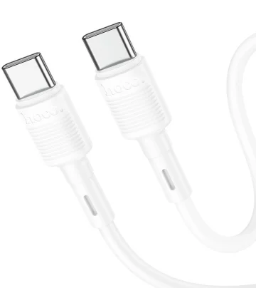 Hoco X83 60W Fast Charge PD USB-C naar USB-C Laadkabel 1M Wit Kabels