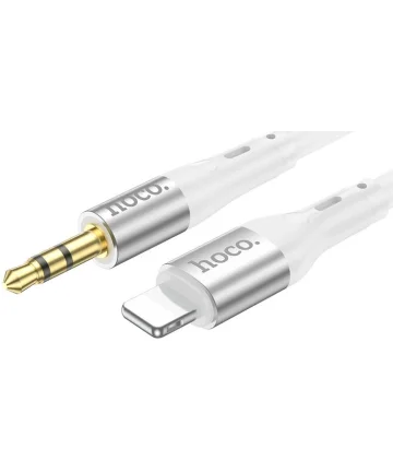 Hoco UPA22 Lightning naar 3.5mm Jack Audiokabel Siliconen 1M Wit Kabels