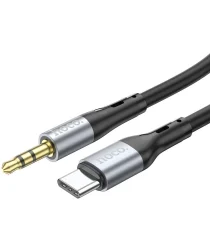 Hoco UPA22 USB-C naar 3.5mm Jack Audiokabel Siliconen 1M Zwart