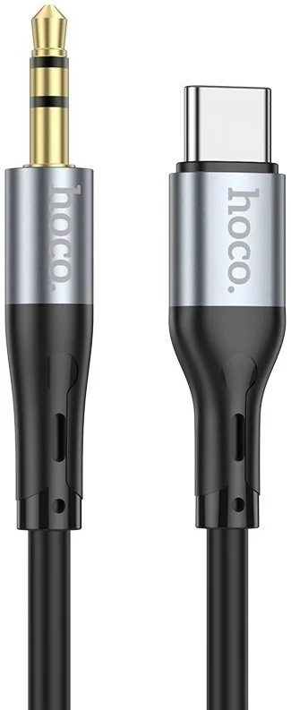 Hoco UPA22 USB-C naar 3.5mm Jack Audiokabel Siliconen 1M Zwart afbeelding 2