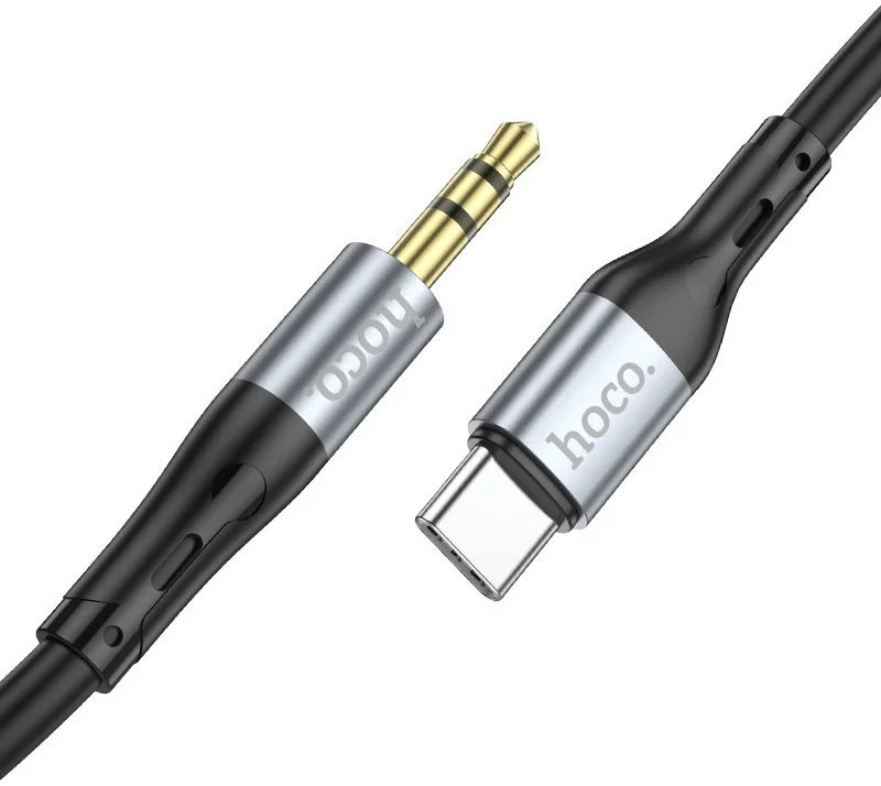 Hoco UPA22 USB-C naar 3.5mm Jack Audiokabel Siliconen 1M Zwart afbeelding 3