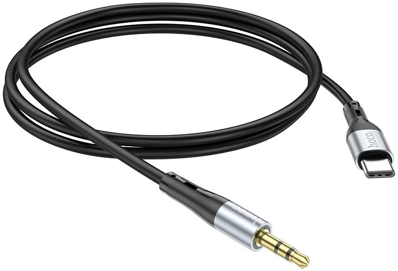 Hoco UPA22 USB-C naar 3.5mm Jack Audiokabel Siliconen 1M Zwart afbeelding 4