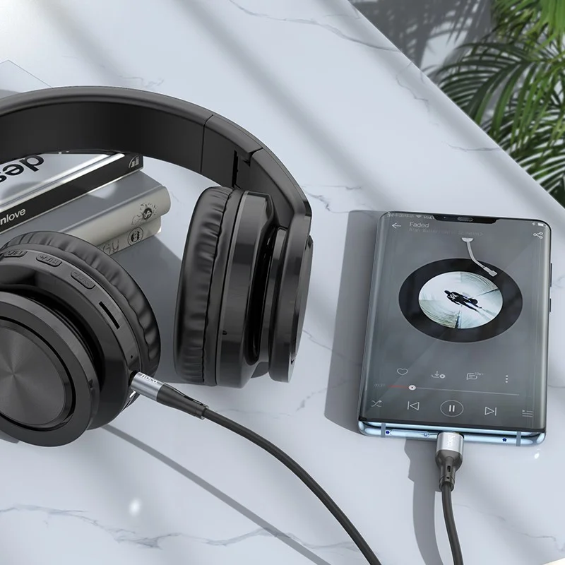 Hoco UPA22 USB-C naar 3.5mm Jack Audiokabel Siliconen 1M Zwart afbeelding 5