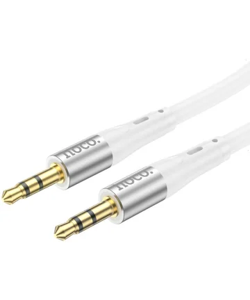Hoco UPA22 3.5mm Jack naar 3.5mm Jack Audiokabel Siliconen 1M Wit Kabels