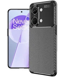 OnePlus Nord 3 Hoesje Siliconen Carbon TPU Back Cover Zwart