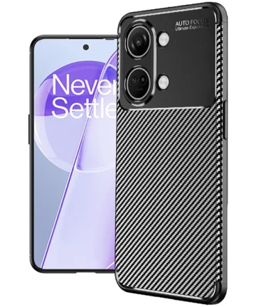 OnePlus Nord 3 Hoesje Siliconen Carbon TPU Back Cover Zwart Hoesjes
