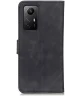 KHAZNEH Xiaomi Redmi Note 12S Hoesje Retro Wallet Book Case Zwart